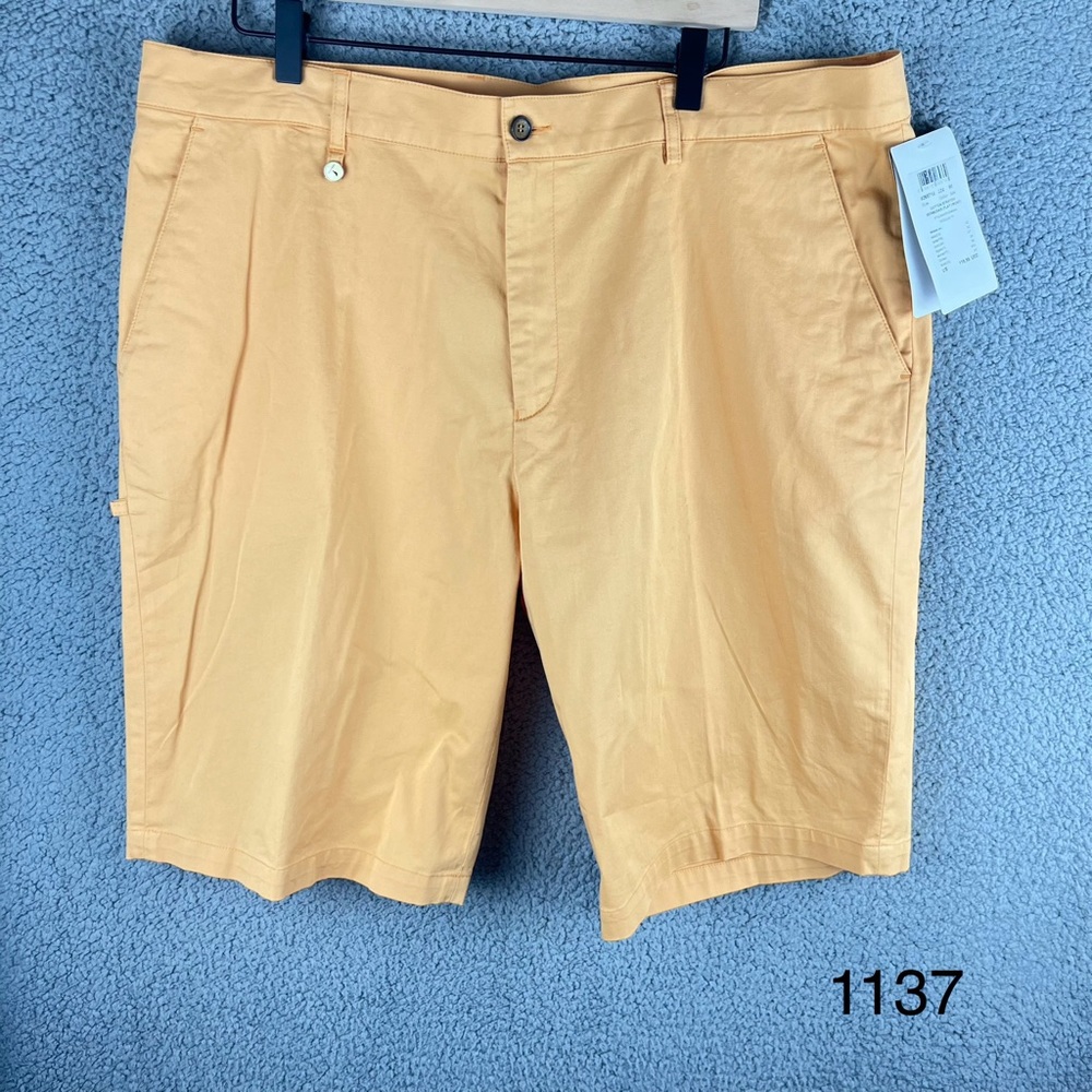 Golfino Men’s NWT Orange Cotton Stretch Bermuda Flat Front Shorts Size 40‎